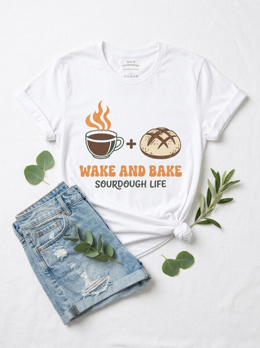 Wake and Bake Sourdough Shirt - Funny Bread Baker Coffee T-Shirt