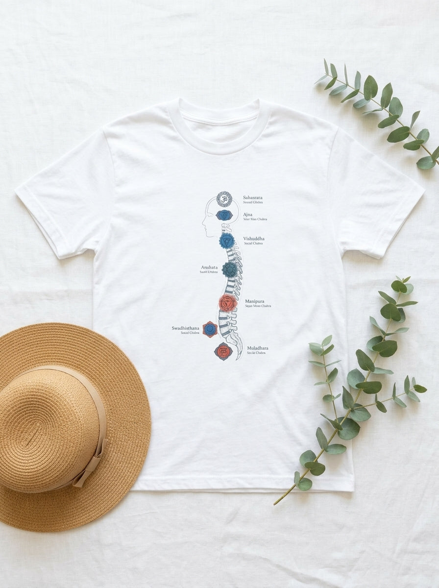 Subtle Body Chakra Spine Shirt - Energy Anatomy Yoga Teacher Tee