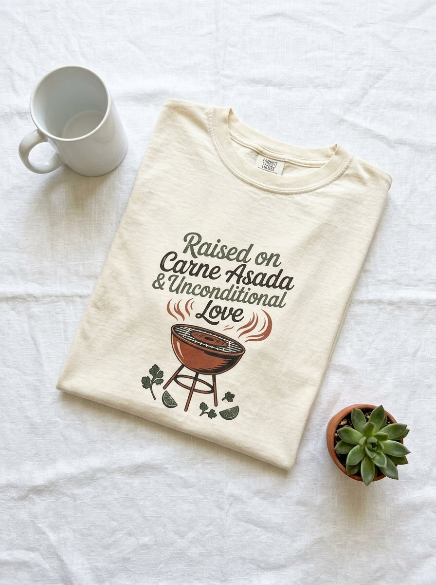 Raised on Carne Asada Mexican Family Shirt - Latino Heritage Gift Tee