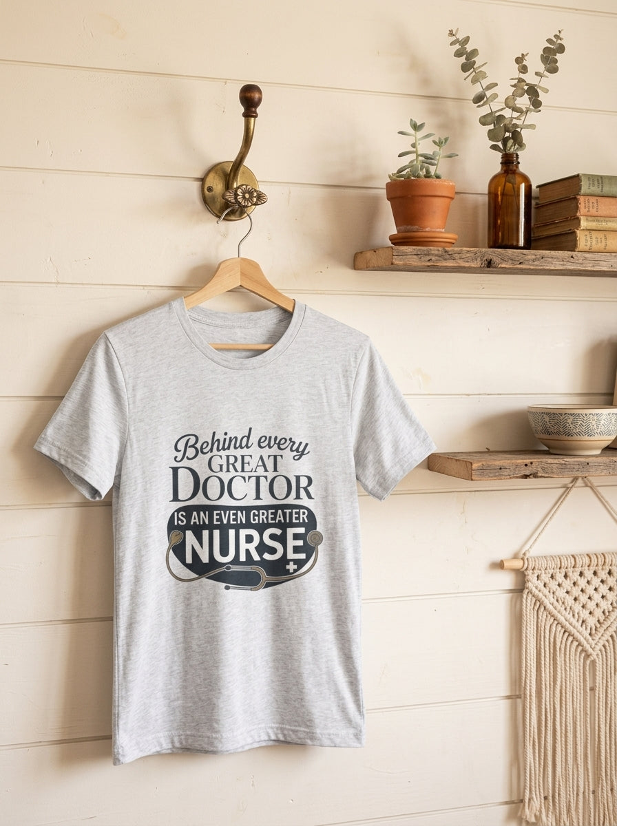 Behind Every Great Doctor Nurse Shirt RN Appreciation Gift Empowerment
