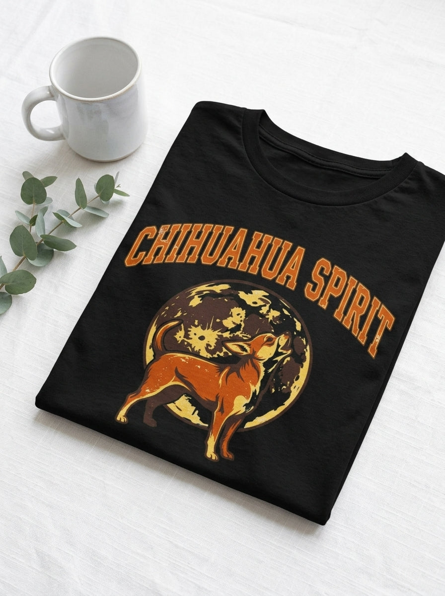 Chihuahua Howling Moon Vintage T-Shirt - Retro 90s Dog Graphic Tee