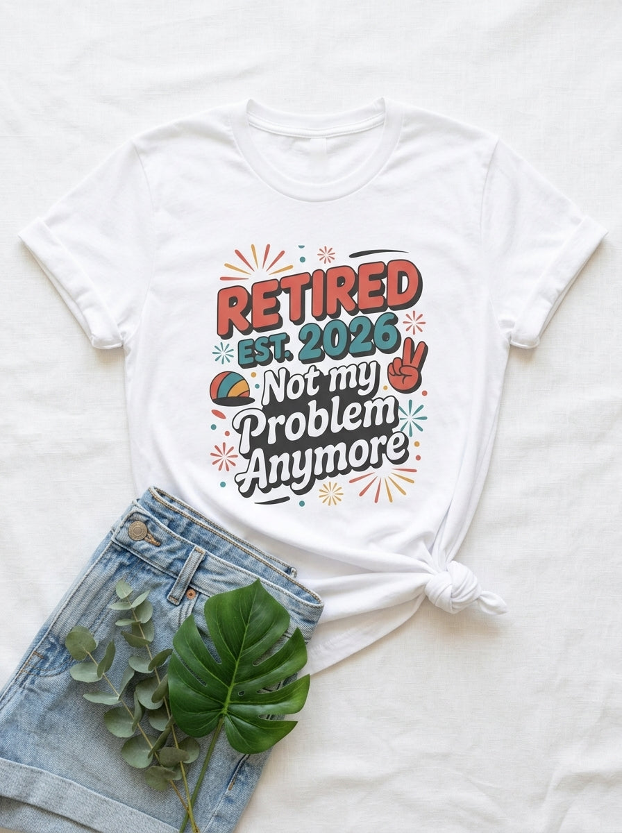 Retired Teacher 2026 Shirt, Retirement Gift, Not My Problem Teacher Tee