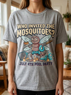 Funny July 4th BBQ Pool Party Mosquito Shirt for Family Chaos