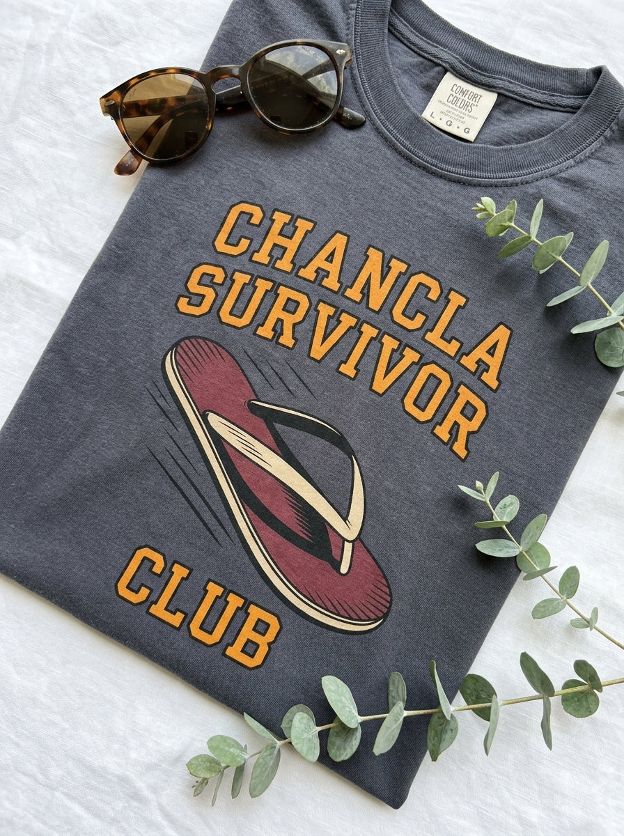 Chancla Survivor Shirt - Mexican Mom Humor Tee - Funny Heritage Gift
