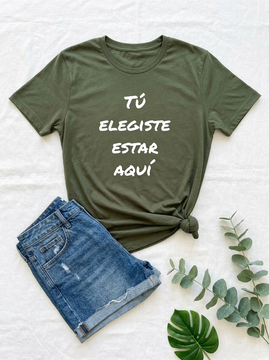 Tú Elegiste Estar Aquí Spanish Spiritual T-Shirt Latino Heritage Ancestral Soul Shirt