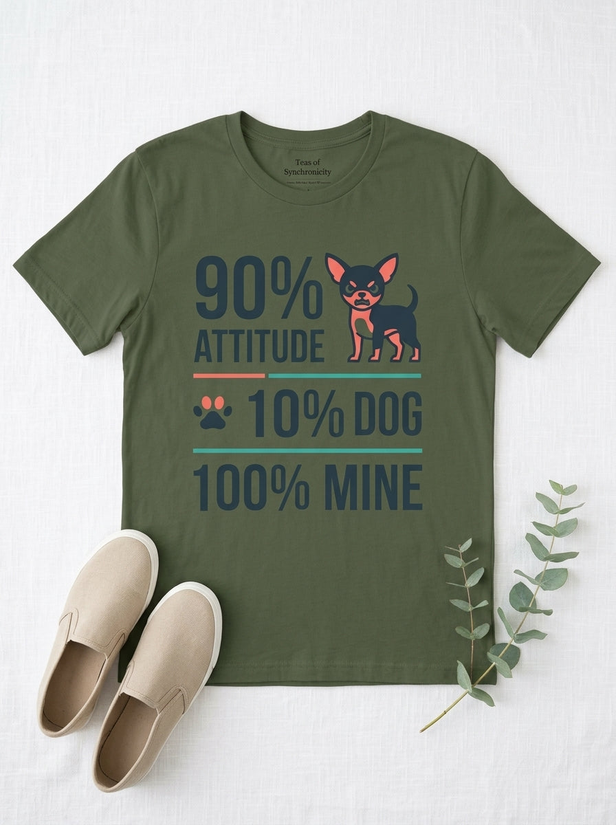 Chihuahua 90% Attitude Shirt - Funny Dog Personality Graphic Tee