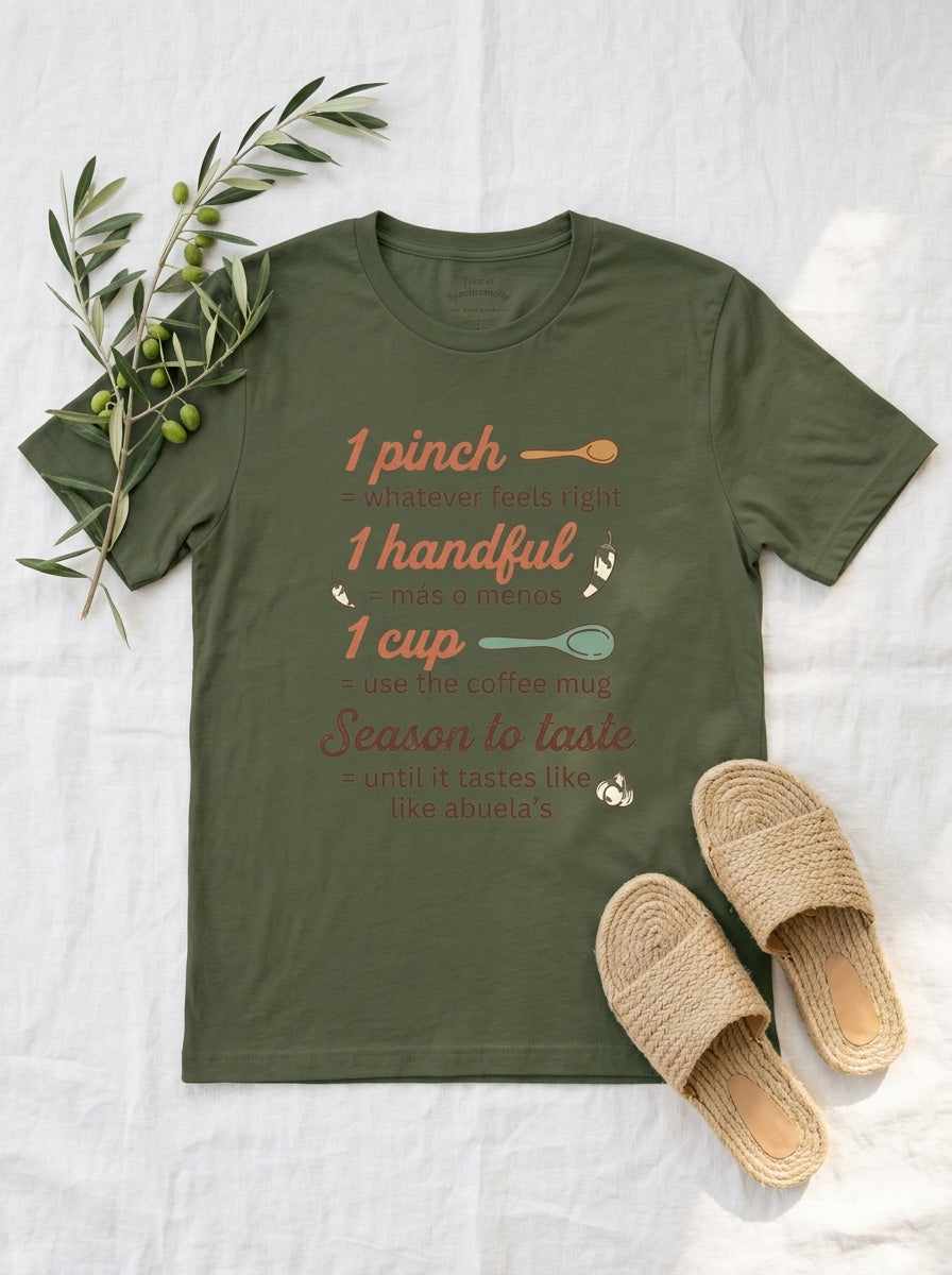 Abuela's Kitchen Measurements Shirt - Funny Mexican Cooking Humor Tee