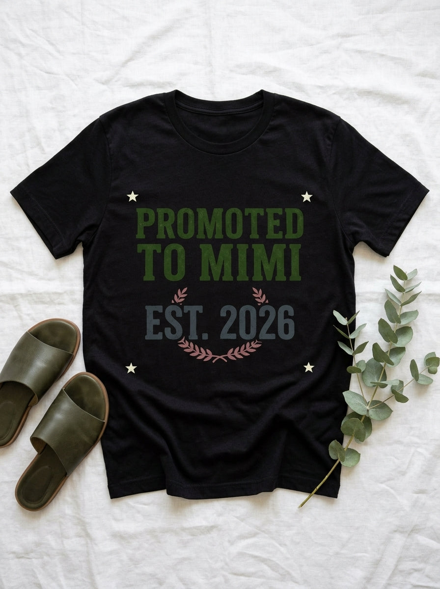 Promoted to MiMi T-Shirt Est 2024 - New Grandma Mother's Day Gift