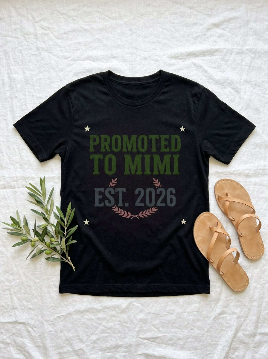 Promoted to MiMi T-Shirt Est 2024 - New Grandma Mother's Day Gift