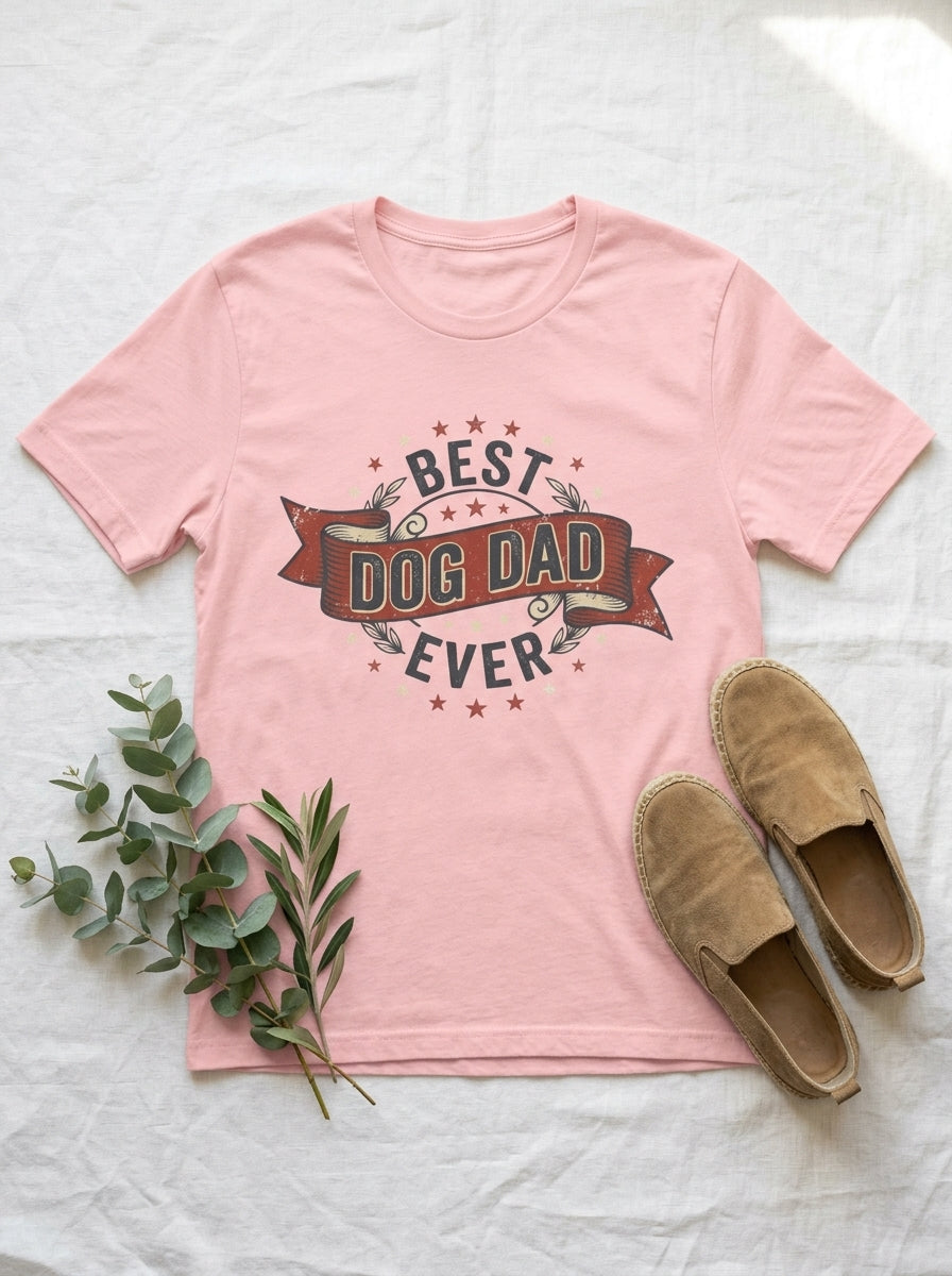 Best Dog Dad Ever Shirt - Vintage Dog Father Gift Tee for Pet Parents