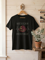 Mexican Heritage Heartbeat Shirt - Águila Eagle Pride Pulse Graphic Tee