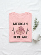 Mexican Heritage Heartbeat Shirt - Águila Eagle Pride Pulse Graphic Tee