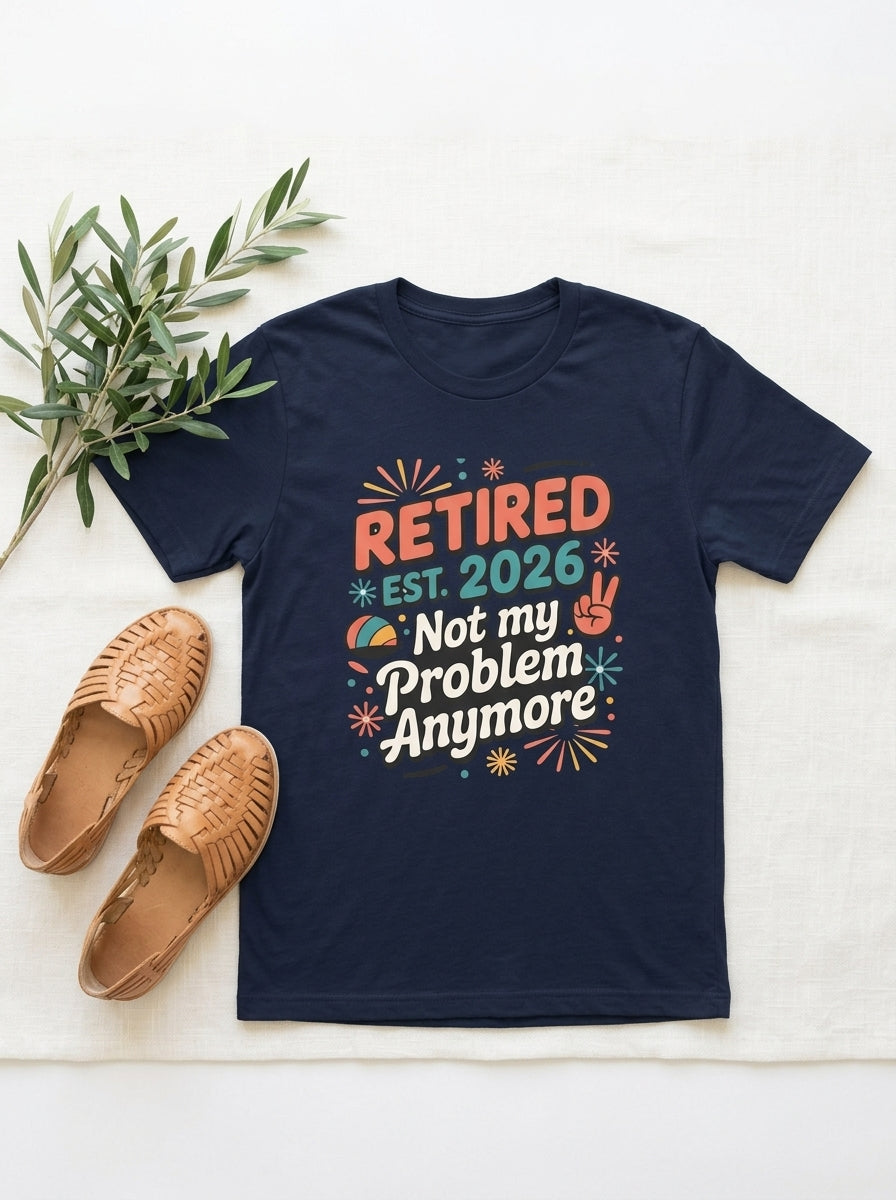 Retired Teacher 2026 Shirt, Retirement Gift, Not My Problem Teacher Tee