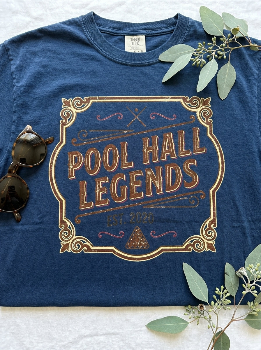 Pool Hall Legends Vintage Billiards T-Shirt - Classic Player Tee