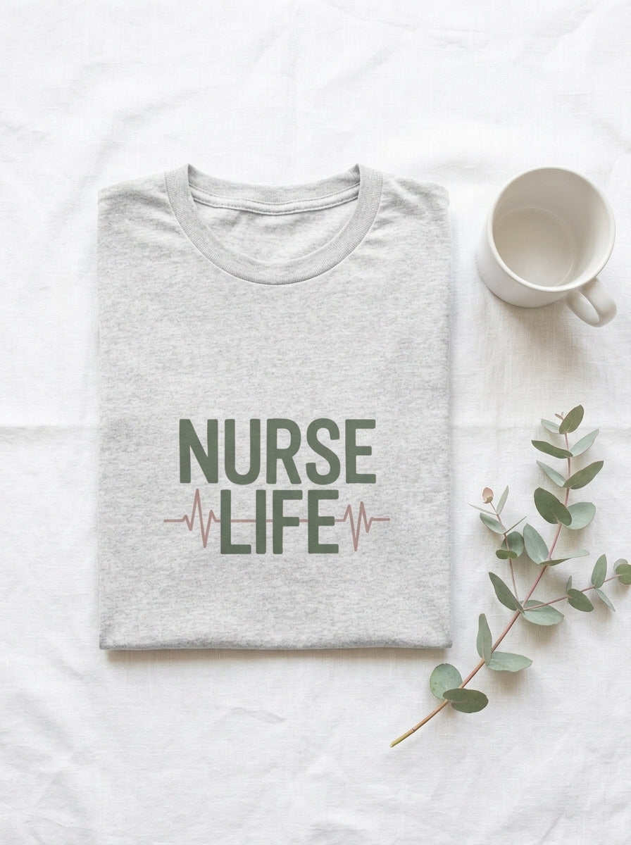 Nurse Life Shirt, Simple Nurse Tee, Minimalist Nursing Gift, RN Life