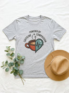 Powered By Caffeine and Compassion Nurse Shirt Coffee Lover RN Gift