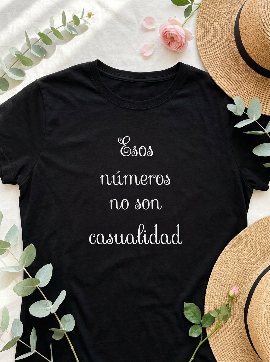 Women's Esos Números No Son Casualidad Shirt | Angel Numbers Spanish Spiritual Tee | Latino Heritage Mystic Gift