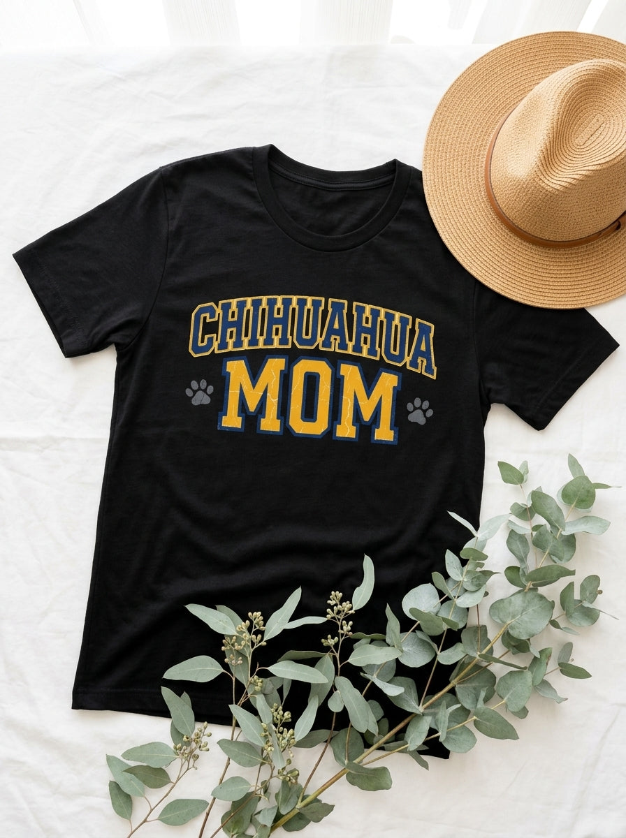 Chihuahua Mom Shirt - Varsity Style Dog Parent Gift Tee Est 2024