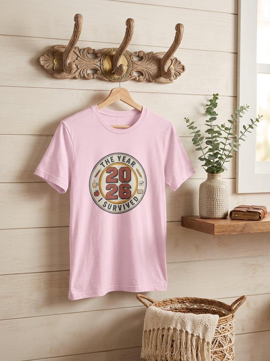 Teacher 2026 Shirt, Year I Survived Tee, Funny Teacher End of Year Gift