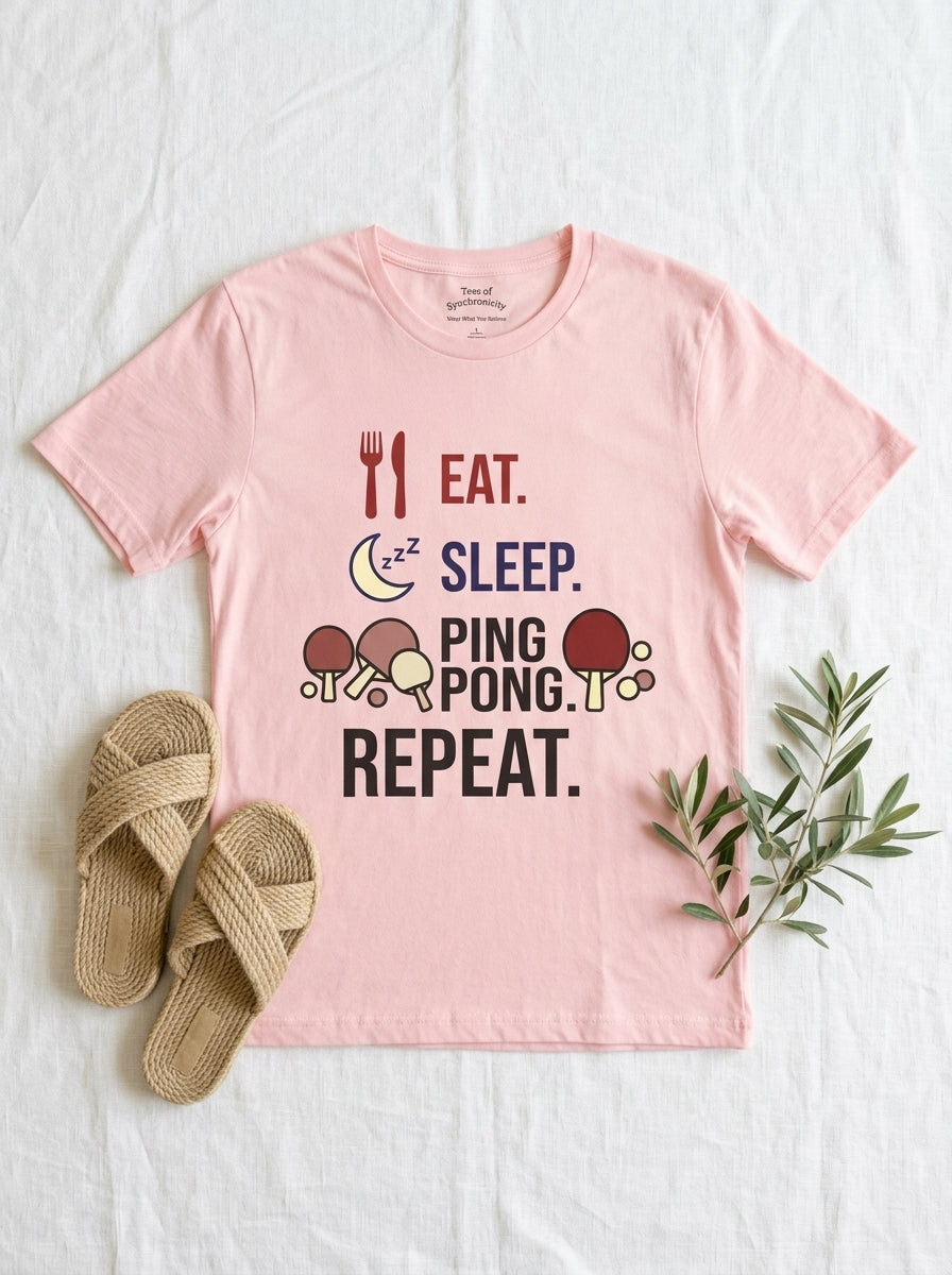 Eat Sleep Ping Pong Repeat Shirt - Table Tennis Lifestyle Player Tee