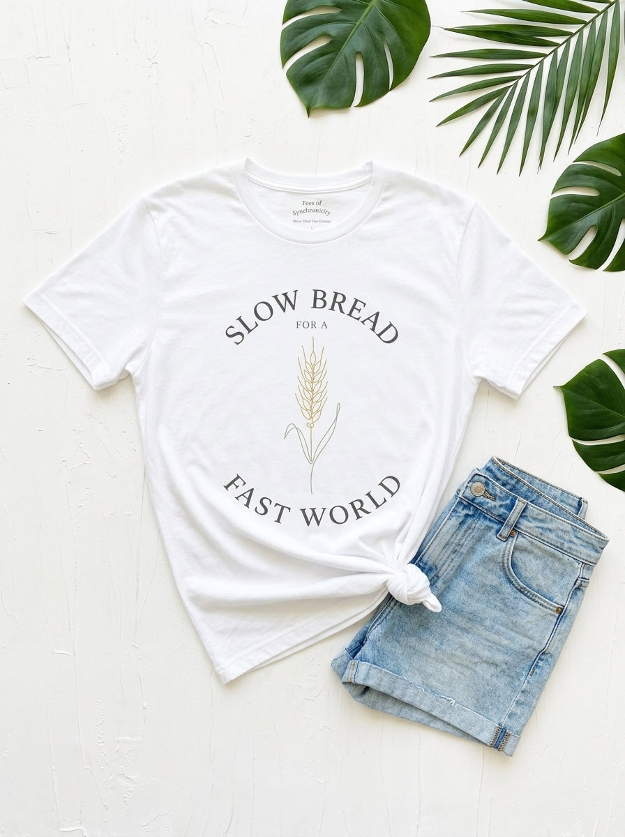 Slow Bread Fast World Shirt - Artisan Sourdough Baker T-Shirt Gift