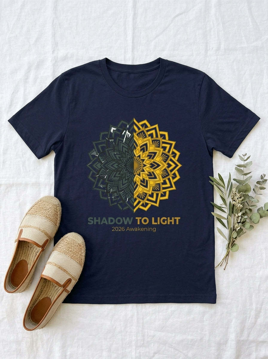 Shadow to Light 2026 Awakening Shirt - Shadow Work Healing Mandala Tee