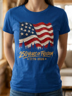 Women's 250 Years Of Freedom 1776-2026 American Flag Shirt