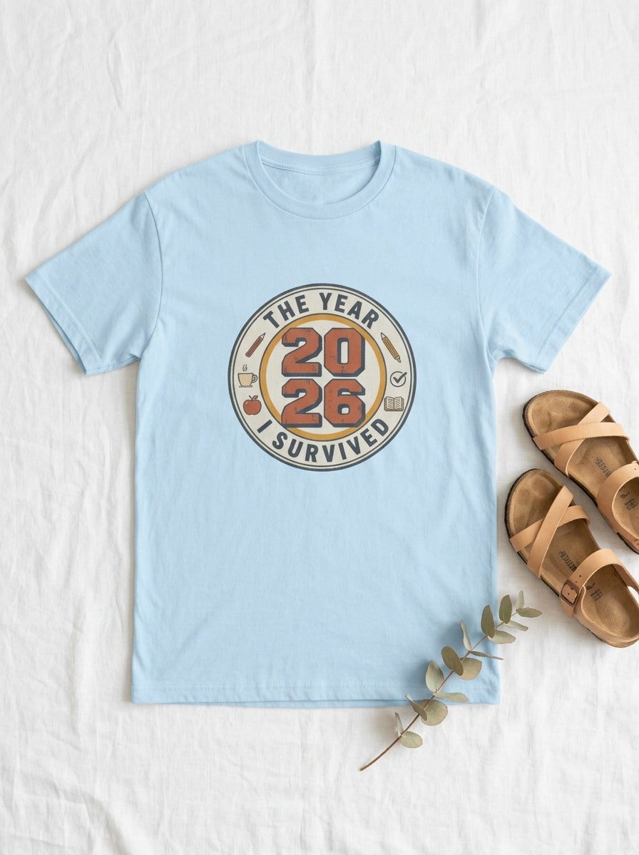 Teacher 2026 Shirt, Year I Survived Tee, Funny Teacher End of Year Gift