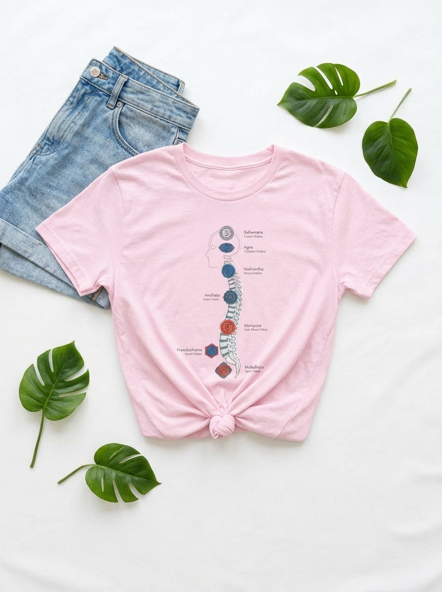 Subtle Body Chakra Spine Shirt - Energy Anatomy Yoga Teacher Tee