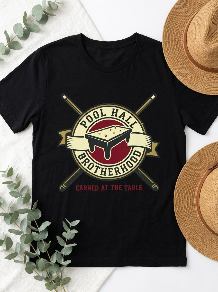 Pool Hall Brotherhood Shirt - Billiards Player Community Graphic Tee
