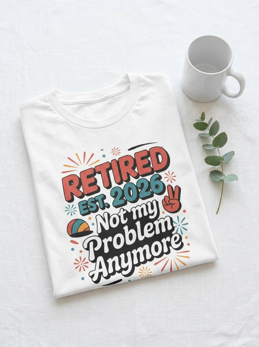 Retired Teacher 2026 Shirt, Retirement Gift, Not My Problem Teacher Tee