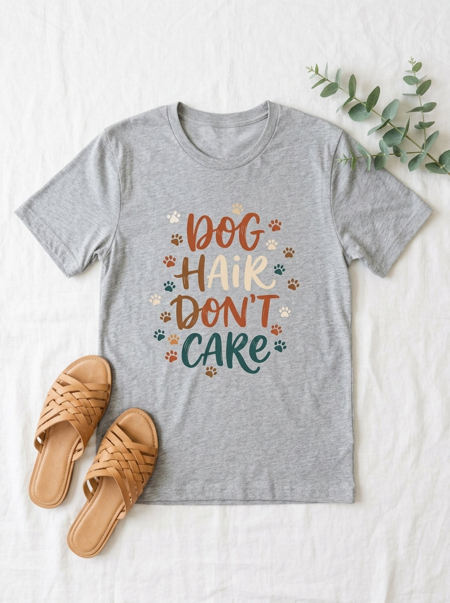 Dog Hair Don't Care Shirt - Funny Dog Mom Tee for Proud Pet Parents