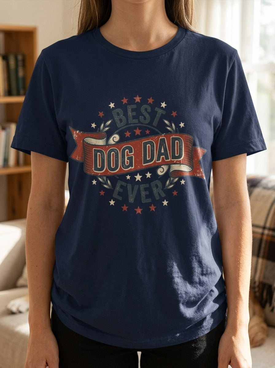 Best Dog Dad Ever Shirt - Vintage Dog Father Gift Tee for Pet Parents