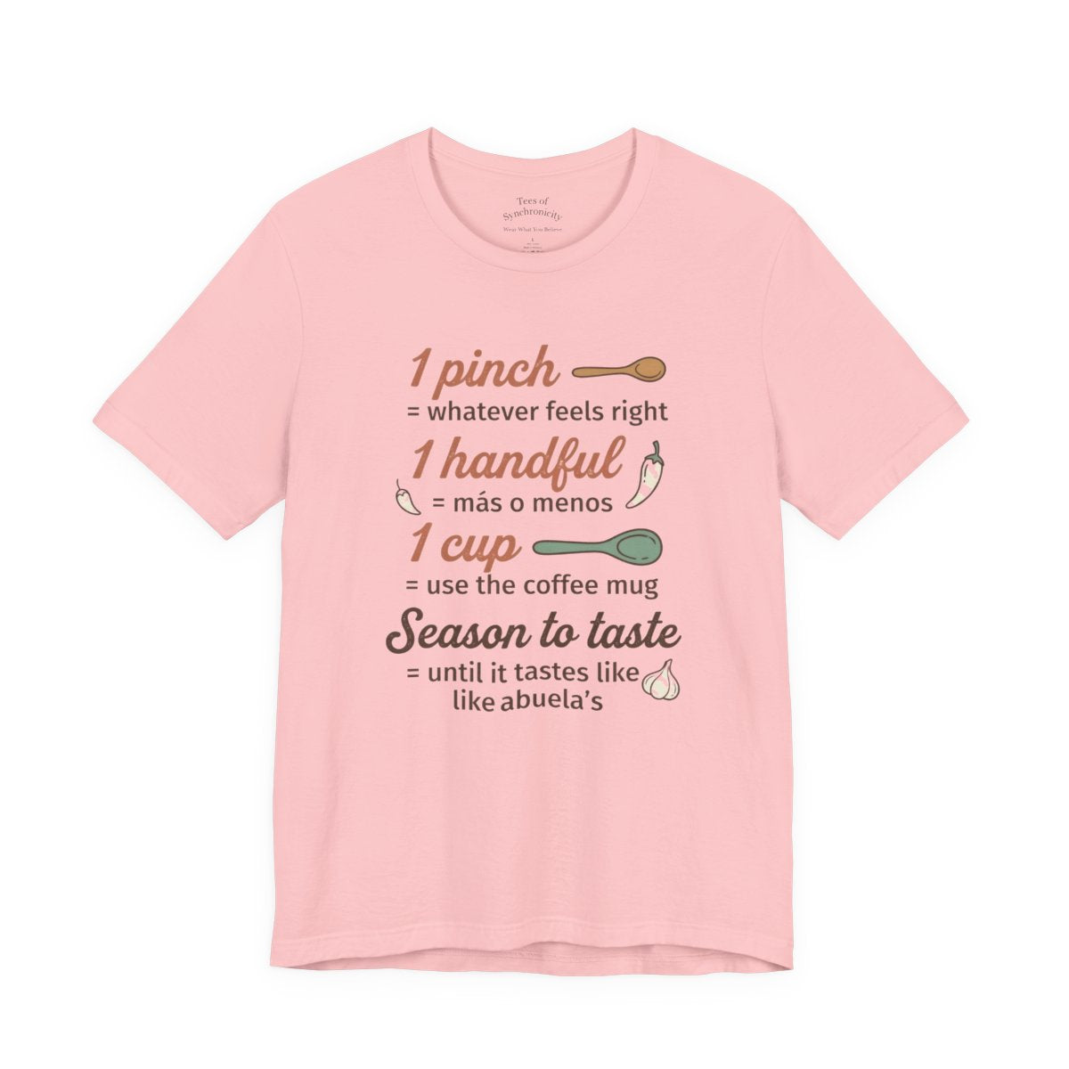 Abuela's Kitchen Measurements Shirt - Fu - Pink