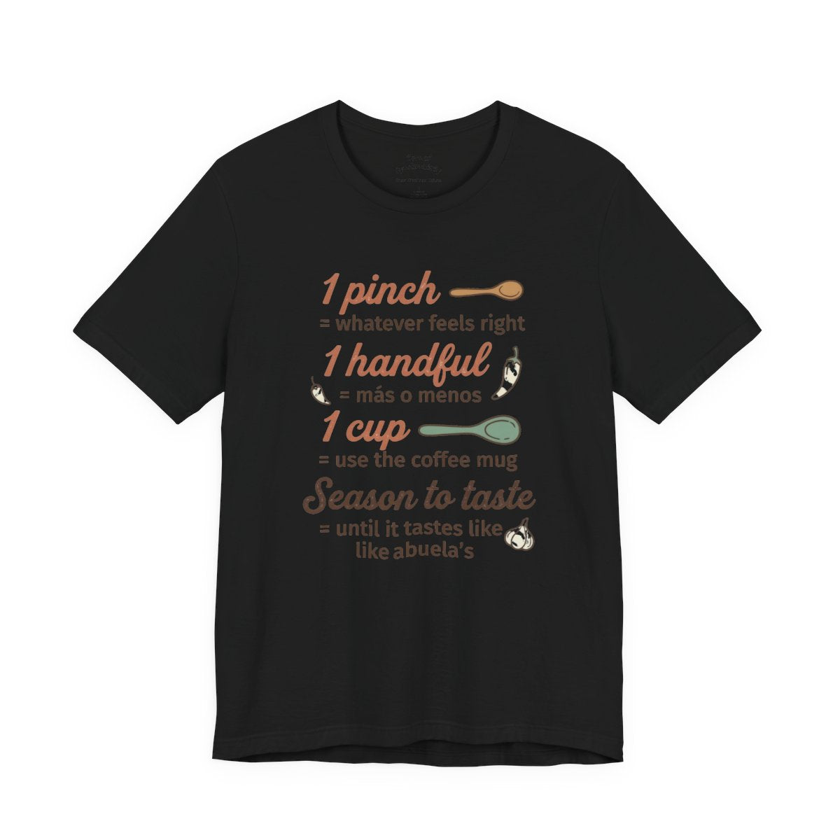 Abuela's Kitchen Measurements Shirt - Fu - Black