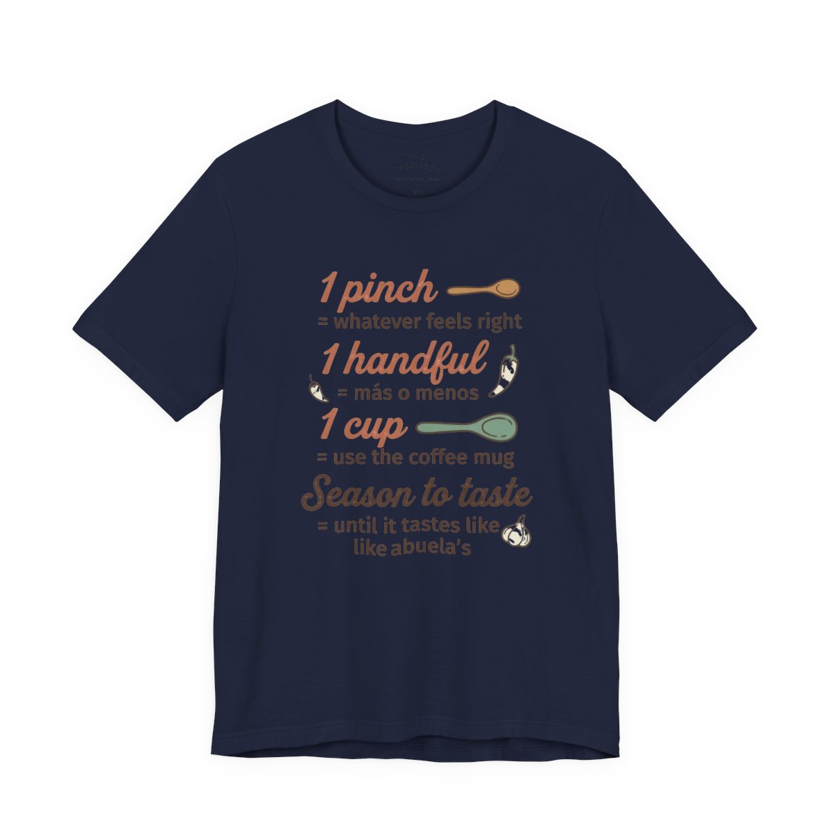 Abuela's Kitchen Measurements Shirt - Fu - Navy