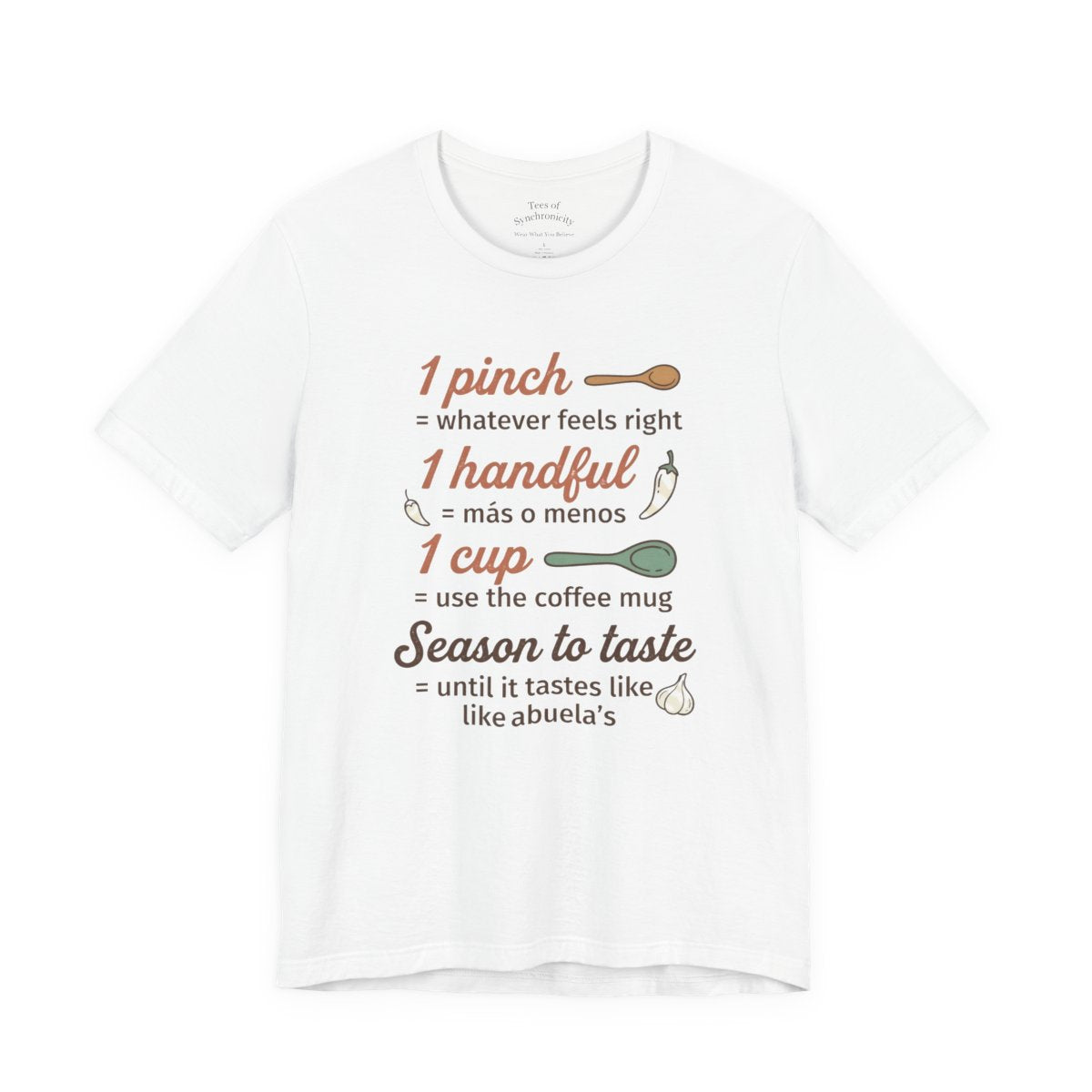 Abuela's Kitchen Measurements Shirt - Fu - White