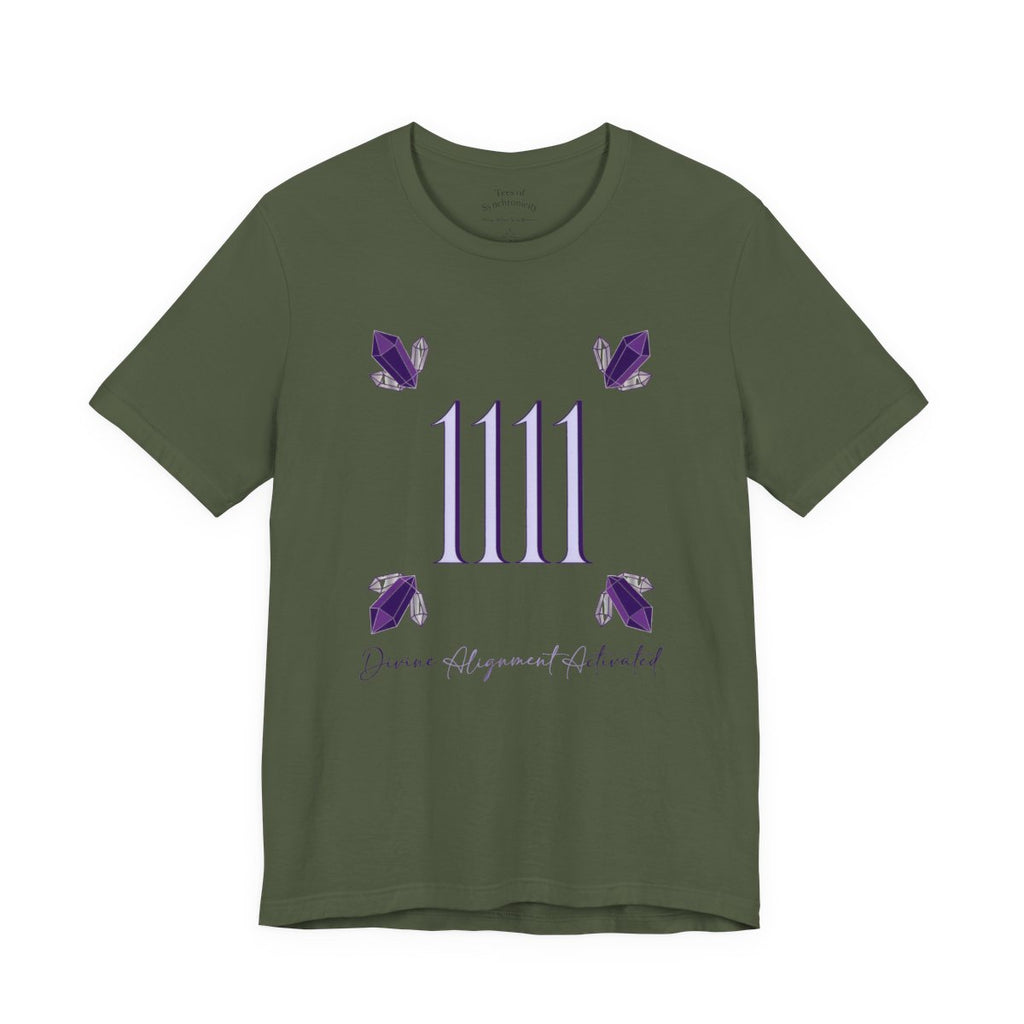 Angel Number 1111 Shirt - Amethyst Align - Military Green