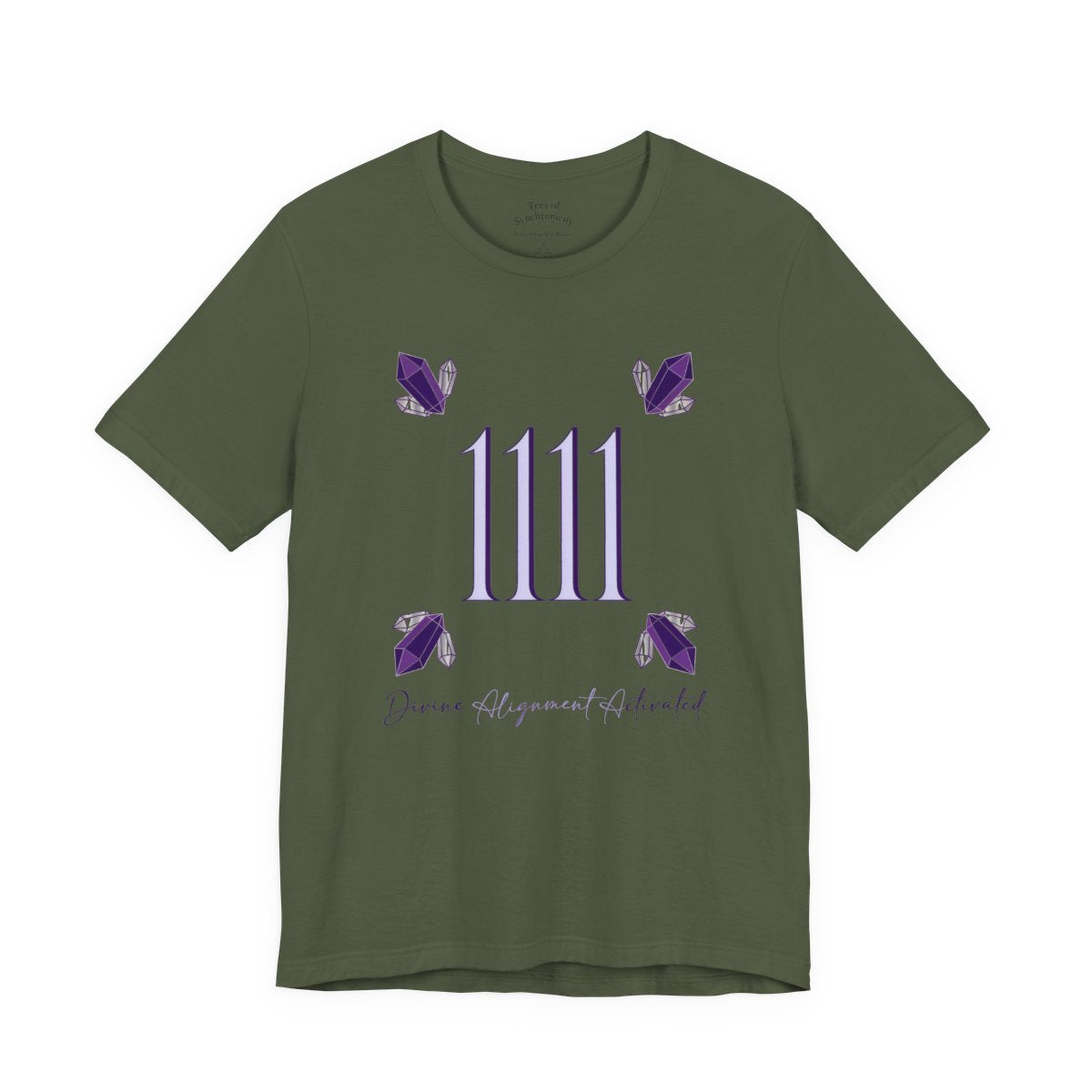 Angel Number 1111 Shirt - Amethyst Align - Military Green