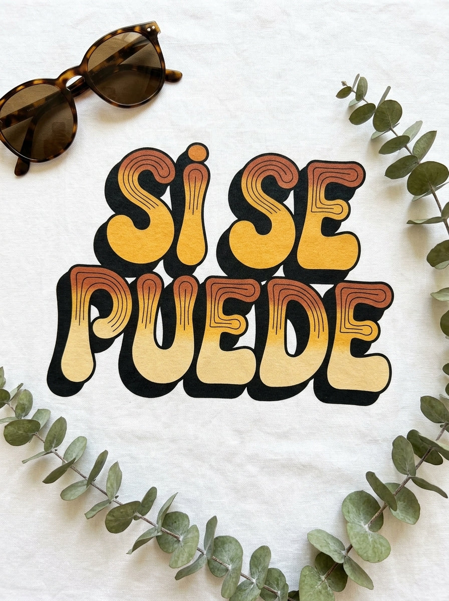 Sí Se Puede Shirt - Mexican Motivation Tee - Retro Empowerment Design