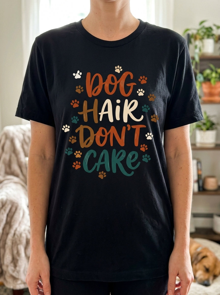 Dog Hair Don't Care Shirt - Funny Dog Mom Tee for Proud Pet Parents