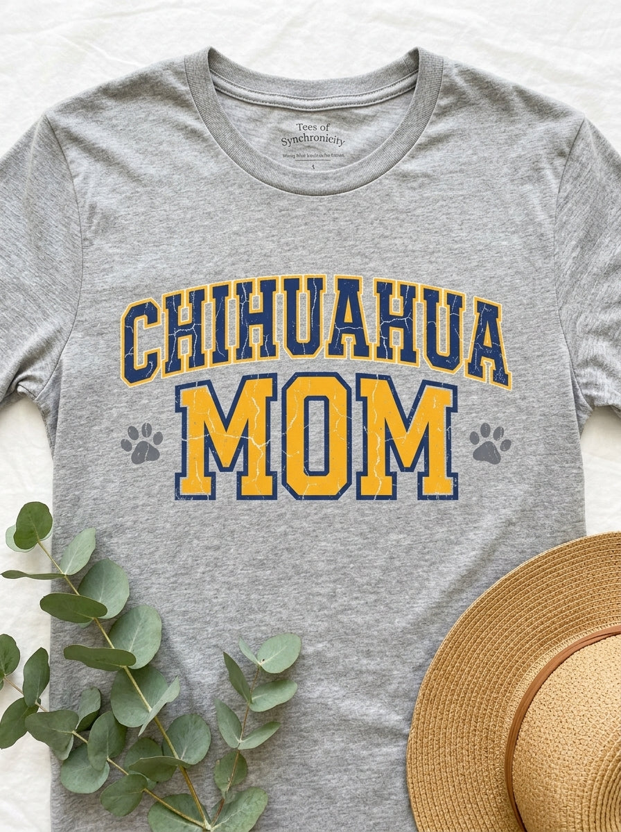 Chihuahua Mom Shirt - Varsity Style Dog Parent Gift Tee Est 2024