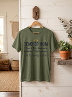 Teacher Mom T-Shirt Basically a Saint - Funny Mother's Day Gift for Educators