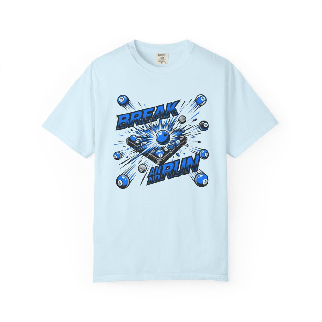Break and Run Billiards T-Shirt - Pool P - Chambray