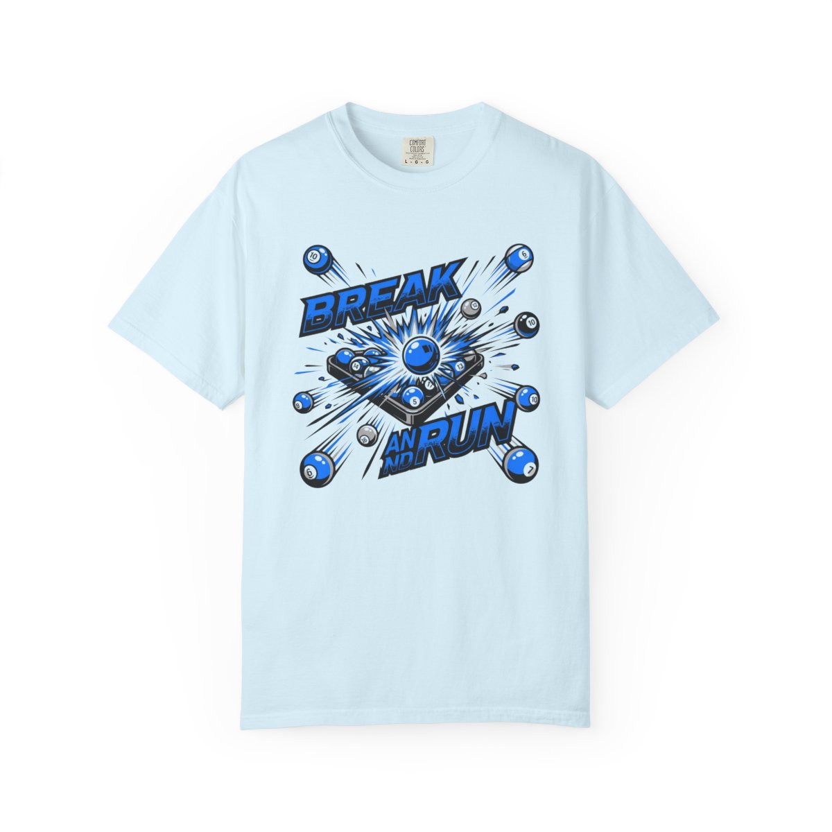 Break and Run Billiards T-Shirt - Pool P - Chambray