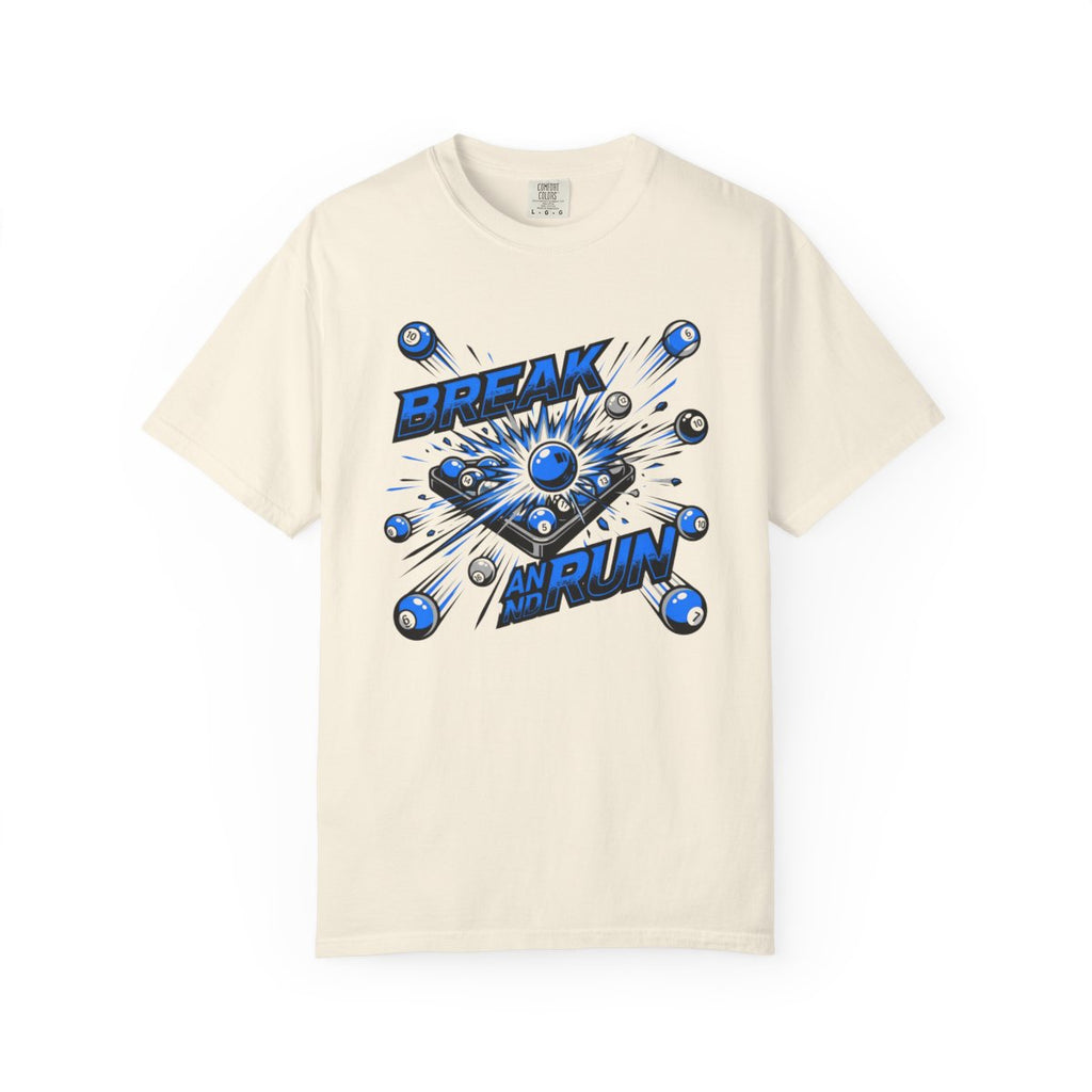 Break and Run Billiards T-Shirt - Pool P - Ivory