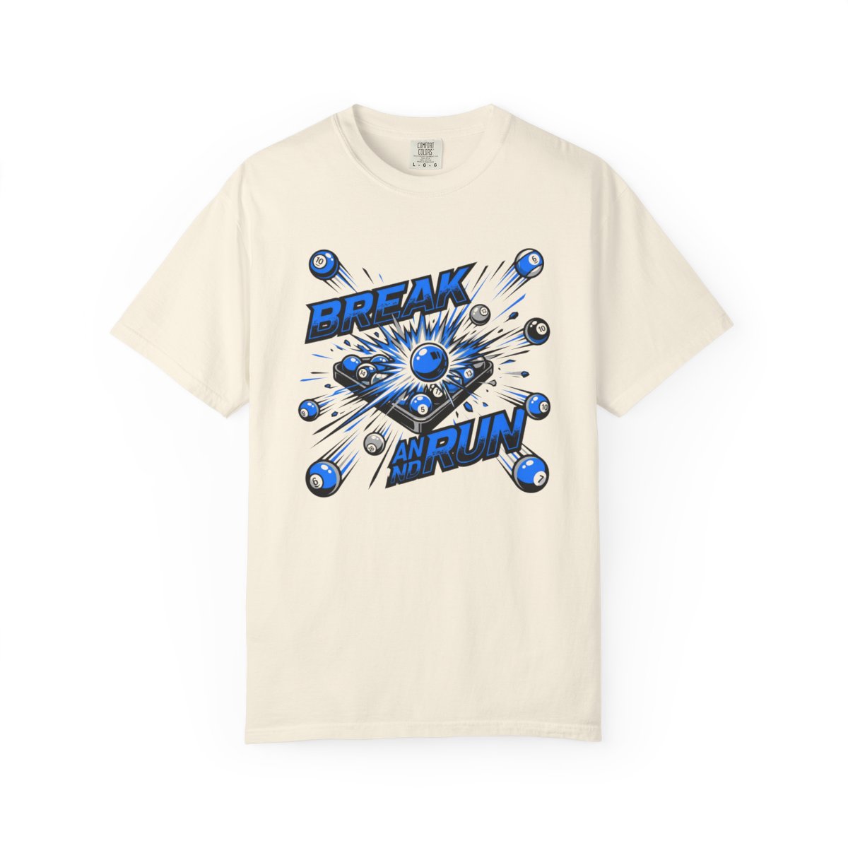 Break and Run Billiards T-Shirt - Pool P - Ivory