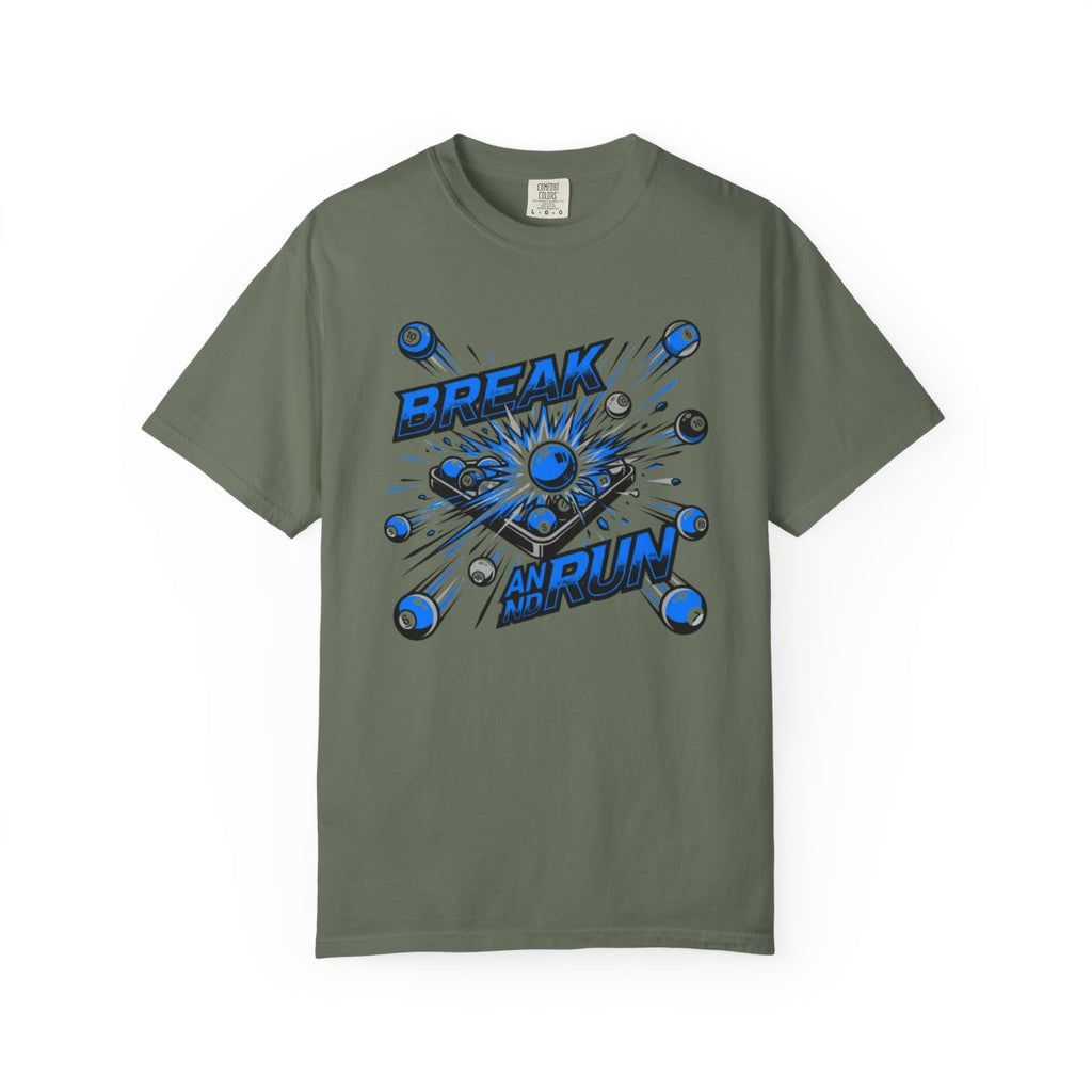 Break and Run Billiards T-Shirt - Pool P - Moss