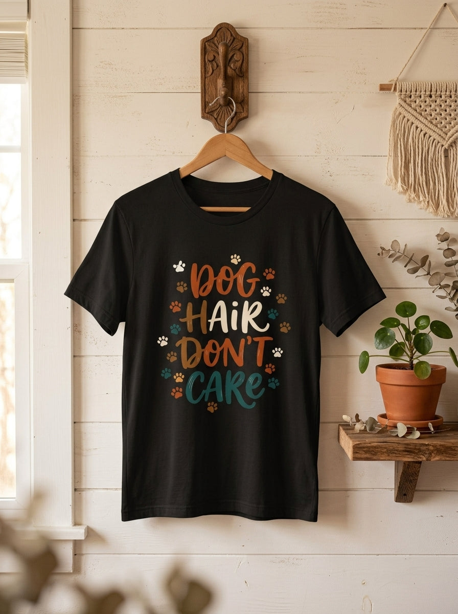 Dog Hair Don't Care Shirt - Funny Dog Mom Tee for Proud Pet Parents