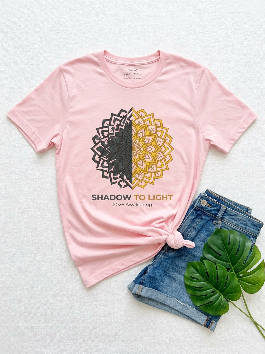 Shadow to Light 2026 Awakening Shirt - Shadow Work Healing Mandala Tee